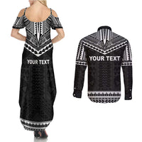 Personalised Melanesian Brotherhood Couples Matching Summer Maxi Dress and Long Sleeve Button Shirt Ministry Faith And Mission - Polynesian Pride