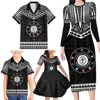 Personalised Melanesian Brotherhood Family Matching Long Sleeve Bodycon Dress and Hawaiian Shirt Ministry Faith And Mission - Polynesian Pride
