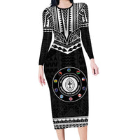 Personalised Melanesian Brotherhood Family Matching Long Sleeve Bodycon Dress and Hawaiian Shirt Ministry Faith And Mission - Polynesian Pride