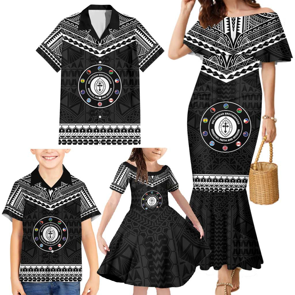 Personalised Melanesian Brotherhood Family Matching Mermaid Dress and Hawaiian Shirt Ministry Faith And Mission - Polynesian Pride
