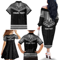 Personalised Melanesian Brotherhood Family Matching Off The Shoulder Long Sleeve Dress and Hawaiian Shirt Ministry Faith And Mission - Polynesian Pride