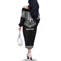 Personalised Melanesian Brotherhood Family Matching Off The Shoulder Long Sleeve Dress and Hawaiian Shirt Ministry Faith And Mission - Polynesian Pride
