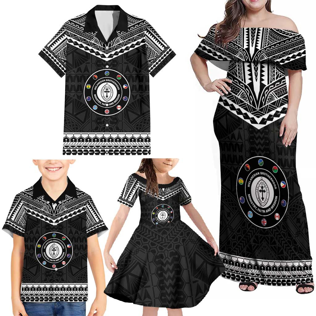 Personalised Melanesian Brotherhood Family Matching Off Shoulder Maxi Dress and Hawaiian Shirt Ministry Faith And Mission - Polynesian Pride