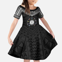 Personalised Melanesian Brotherhood Family Matching Tank Maxi Dress and Hawaiian Shirt Ministry Faith And Mission LT05 Daughter's Dress Black - Polynesian Pride