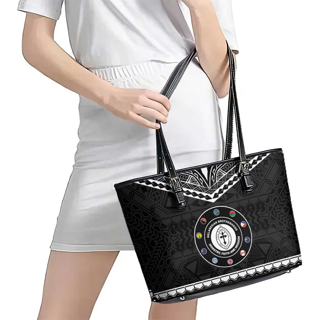 Melanesian Brotherhood Leather Tote Bag Ministry Faith And Mission - Polynesian Pride