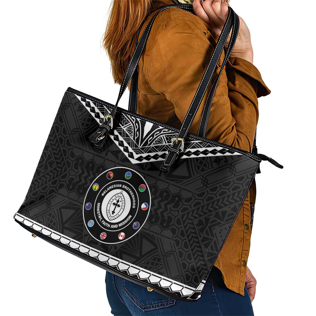 Melanesian Brotherhood Leather Tote Bag Ministry Faith And Mission - Polynesian Pride