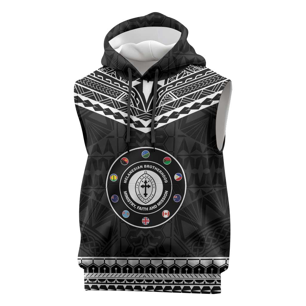 Personalised Melanesian Brotherhood Sleeveless Hoodie Ministry Faith And Mission LT05 Black - Polynesian Pride