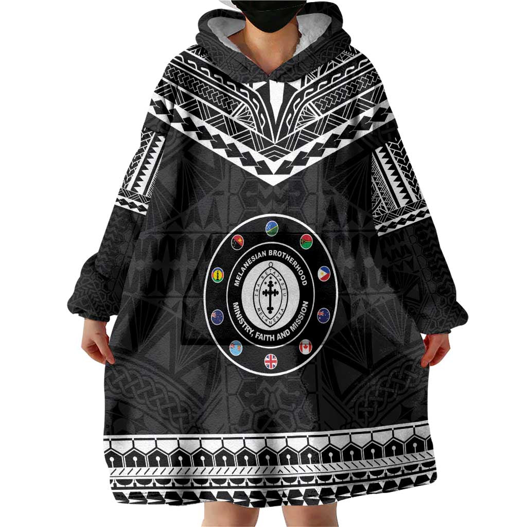 Personalised Melanesian Brotherhood Wearable Blanket Hoodie Ministry Faith And Mission - Polynesian Pride