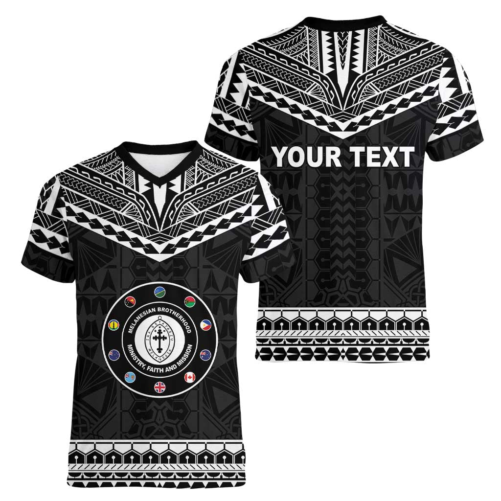 Personalised Melanesian Brotherhood Women V-Neck T-Shirt Ministry Faith And Mission - Polynesian Pride