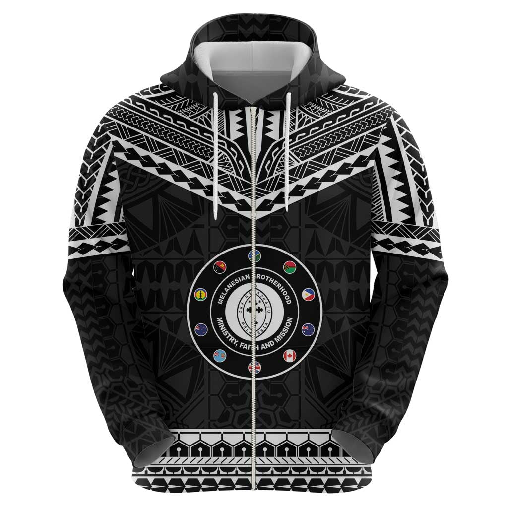 Personalised Melanesian Brotherhood Zip Hoodie Ministry Faith And Mission - Polynesian Pride