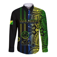Custom Vanuatu Malampa Long Sleeve Button Shirt Polynesian Tribal LT6 Unisex Black - Polynesian Pride