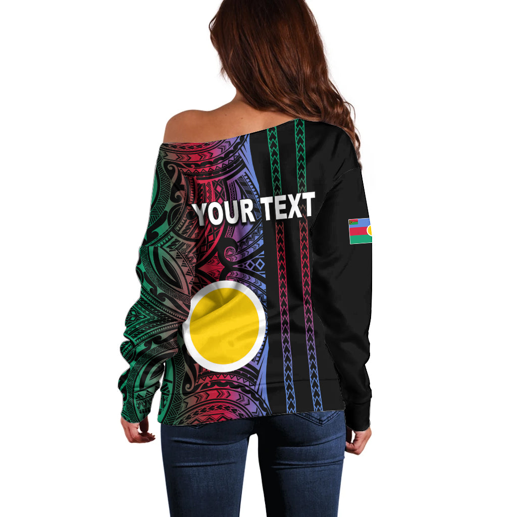 Custom Vanuatu Shefa Off Shoulder Sweater Polynesian Tribal LT6 - Polynesian Pride