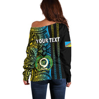 Custom Vanuatu Torba Off Shoulder Sweater Polynesian Tribal LT6 - Polynesian Pride