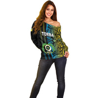 Custom Vanuatu Torba Off Shoulder Sweater Polynesian Tribal LT6 - Polynesian Pride