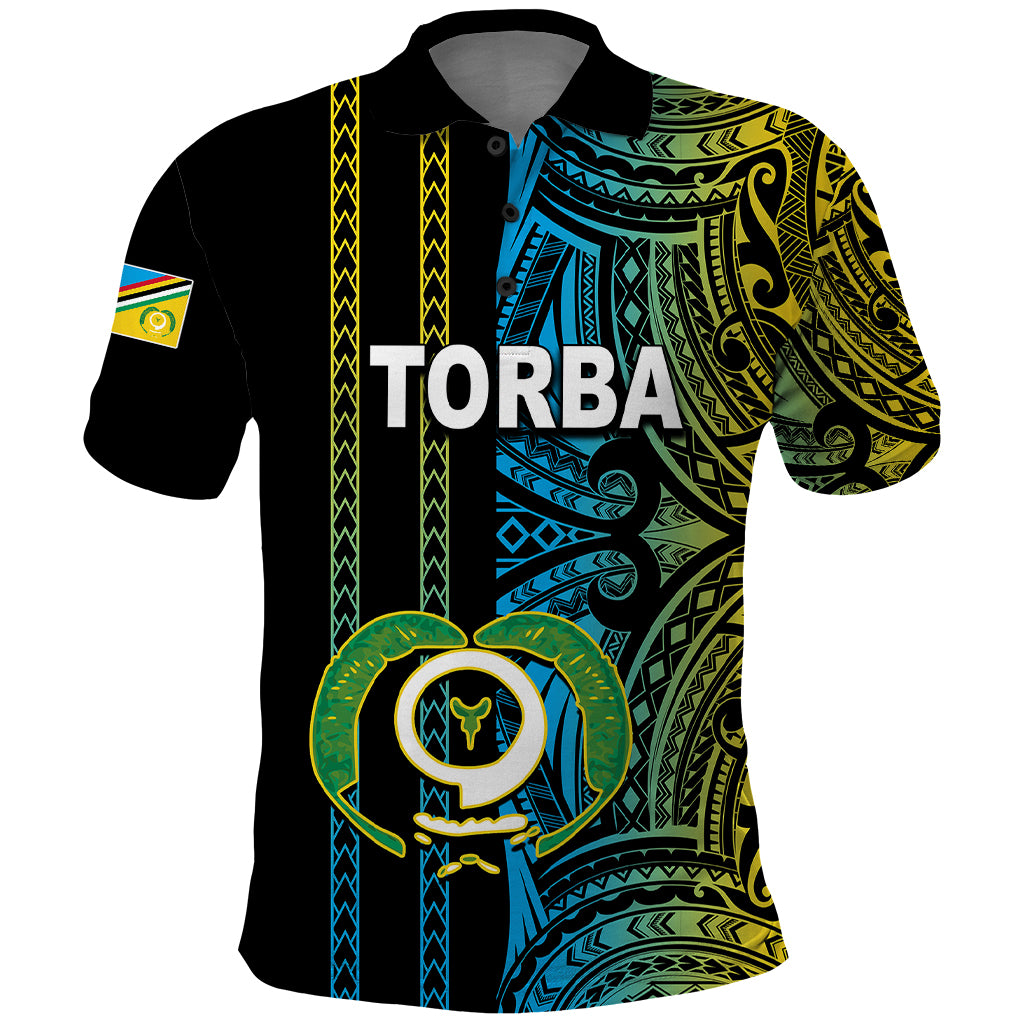 Custom Vanuatu Torba Polo Shirt Polynesian Tribal LT6 Black - Polynesian Pride