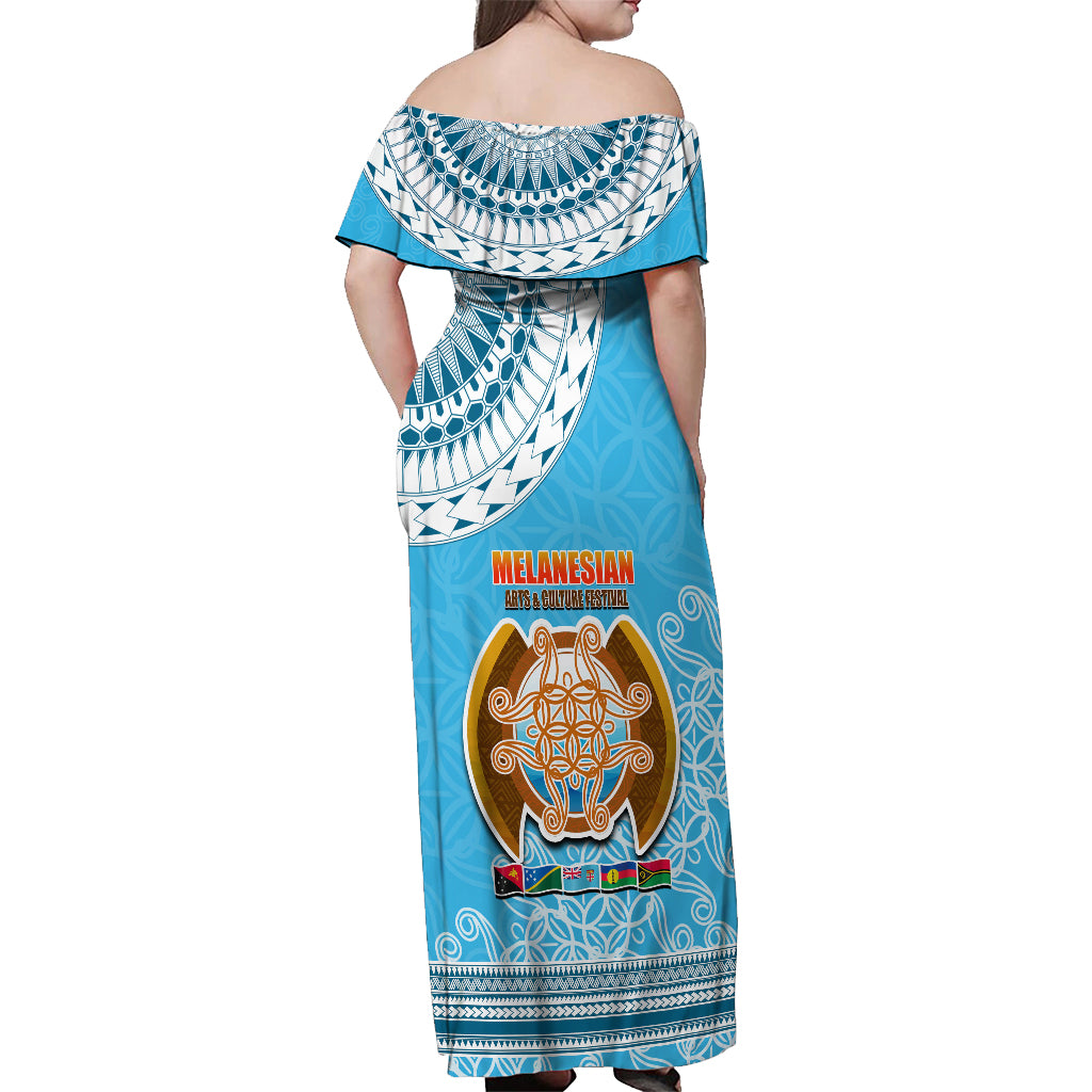 Fiji Off Shoulder Maxi Dress Melanesian Festival 2023 LT6 - Polynesian Pride