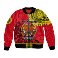 Papua New Guinea Bomber Jacket Melanesian Festival 2023 LT6 Unisex Red - Polynesian Pride