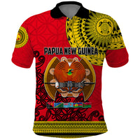 Papua New Guinea Polo Shirt Melanesian Festival 2023 LT6 Red - Polynesian Pride