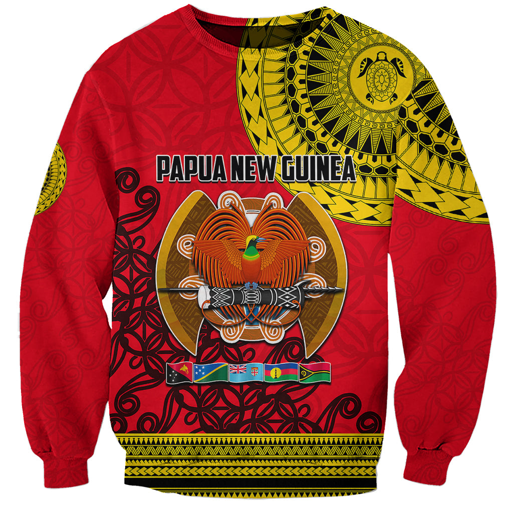 Papua New Guinea Sweatshirt Melanesian Festival 2023 LT6 Unisex Red - Polynesian Pride