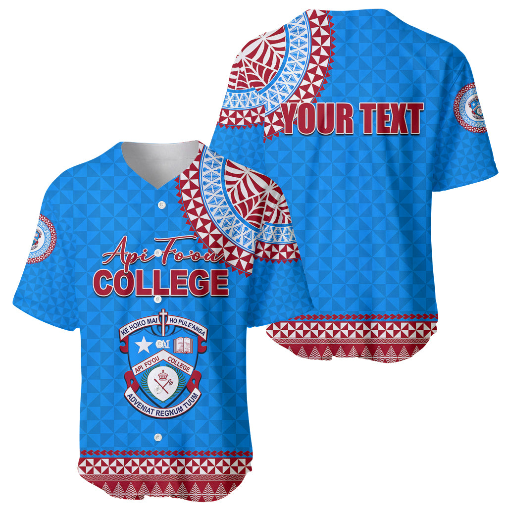 Tonga School Api Fo'ou College Baseball Jersey Tribal Pattern LT6 - Polynesian Pride