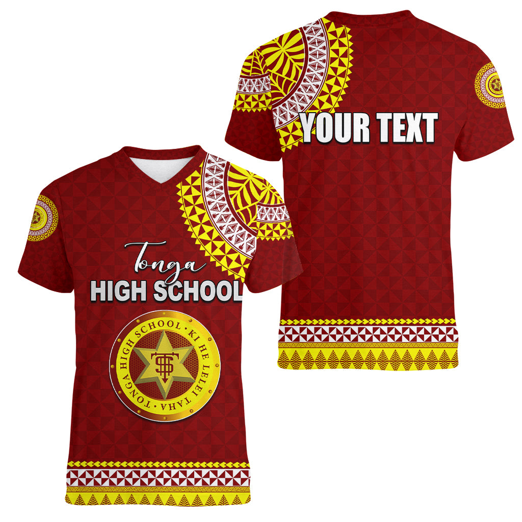 Tonga School Tonga High School Women V Neck T Shirt Tribal Pattern LT6 - Polynesian Pride