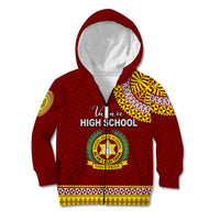 Tonga School Vava'u High School Kid Hoodie Tribal Pattern LT6 Zip Hoodie Maroon - Polynesian Pride