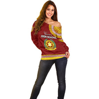 Tonga School Vava'u High School Off Shoulder Sweater Tribal Pattern LT6 - Polynesian Pride