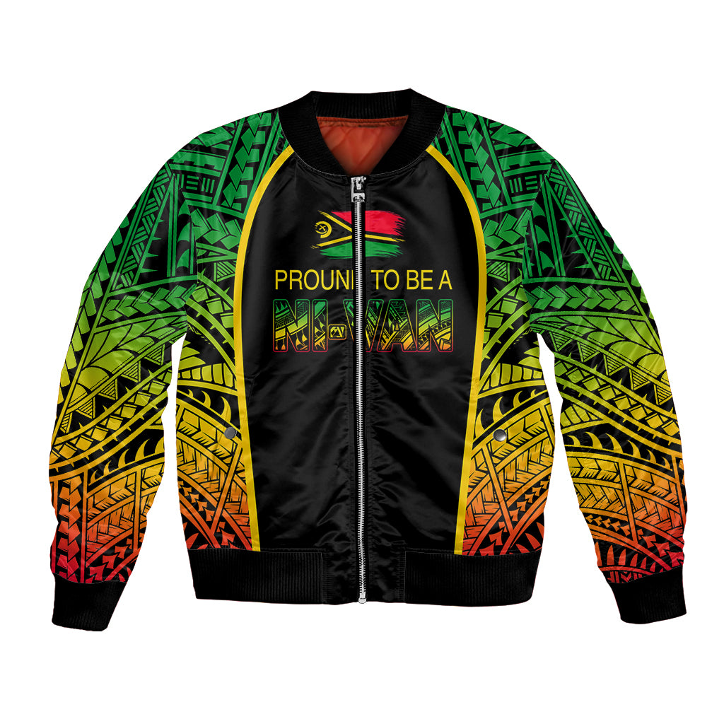 Custom Vanuatu Bomber Jacket Pround To Be A Ni-Van LT6 Unisex Black - Polynesian Pride