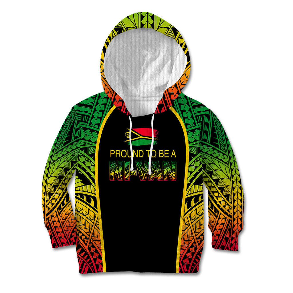 Custom Vanuatu Kid Hoodie Pround To Be A Ni-Van LT6 Black - Polynesian Pride