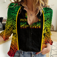 Custom Vanuatu Women Casual Shirt Pround To Be A Ni-Van LT6 Female Black - Polynesian Pride