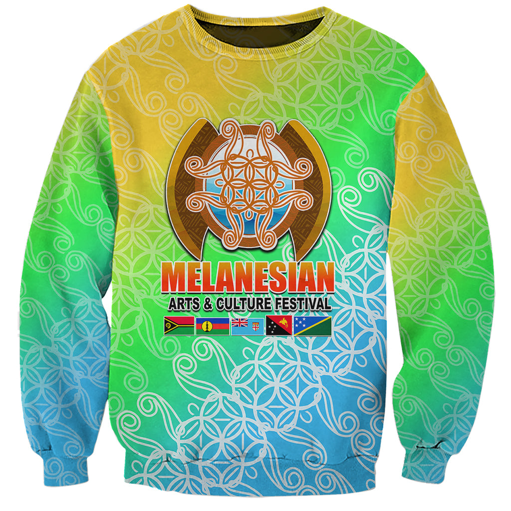 Melanesian Festival 2023 Sweatshirt Fest'Napuan Colorful Style LT6 Unisex Green - Polynesian Pride