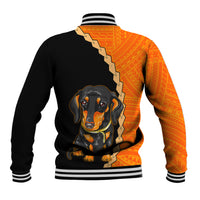 Custom Dachshund Dog Baseball Jacket With Polynesian Tribal Tattoo LT6 - Polynesian Pride
