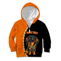 Custom Dachshund Dog Kid Hoodie With Polynesian Tribal Tattoo LT6 - Polynesian Pride