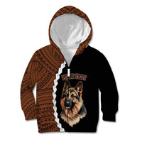 Custom German Shepherd Dog Kid Hoodie With Polynesian Tribal Tattoo LT6 - Polynesian Pride