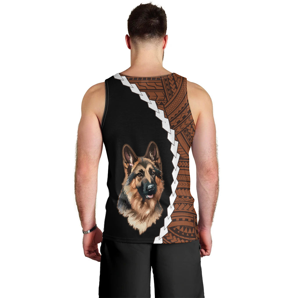Custom German Shepherd Dog Men Tank Top With Polynesian Tribal Tattoo LT6 - Polynesian Pride