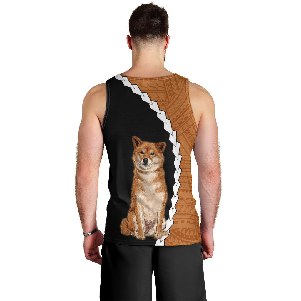 Custom Shiba Inu Dog Men Tank Top With Polynesian Tribal Tattoo LT6 - Polynesian Pride