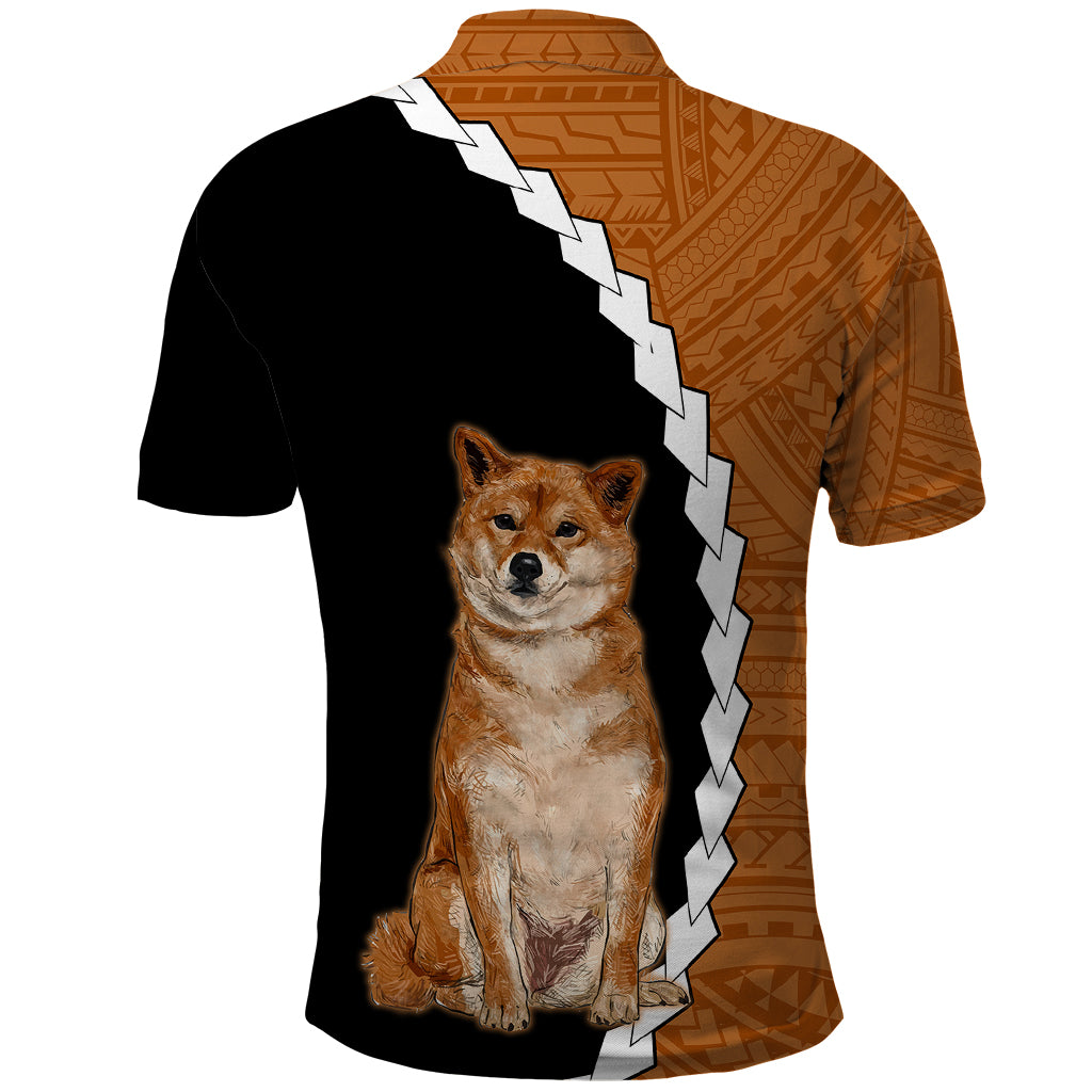 Custom Shiba Inu Dog Polo Shirt With Polynesian Tribal Tattoo LT6 - Polynesian Pride