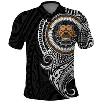 Polynesian Pitbull Dog Polo Shirt Dog In My Heart LT6 Black - Polynesian Pride