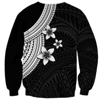 Polynesian Sweatshirt With Plumeria Flower White LT6 - Polynesian Pride