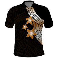 Polynesian Polo Shirt With Plumeria Flower Gold LT6 Gold - Polynesian Pride