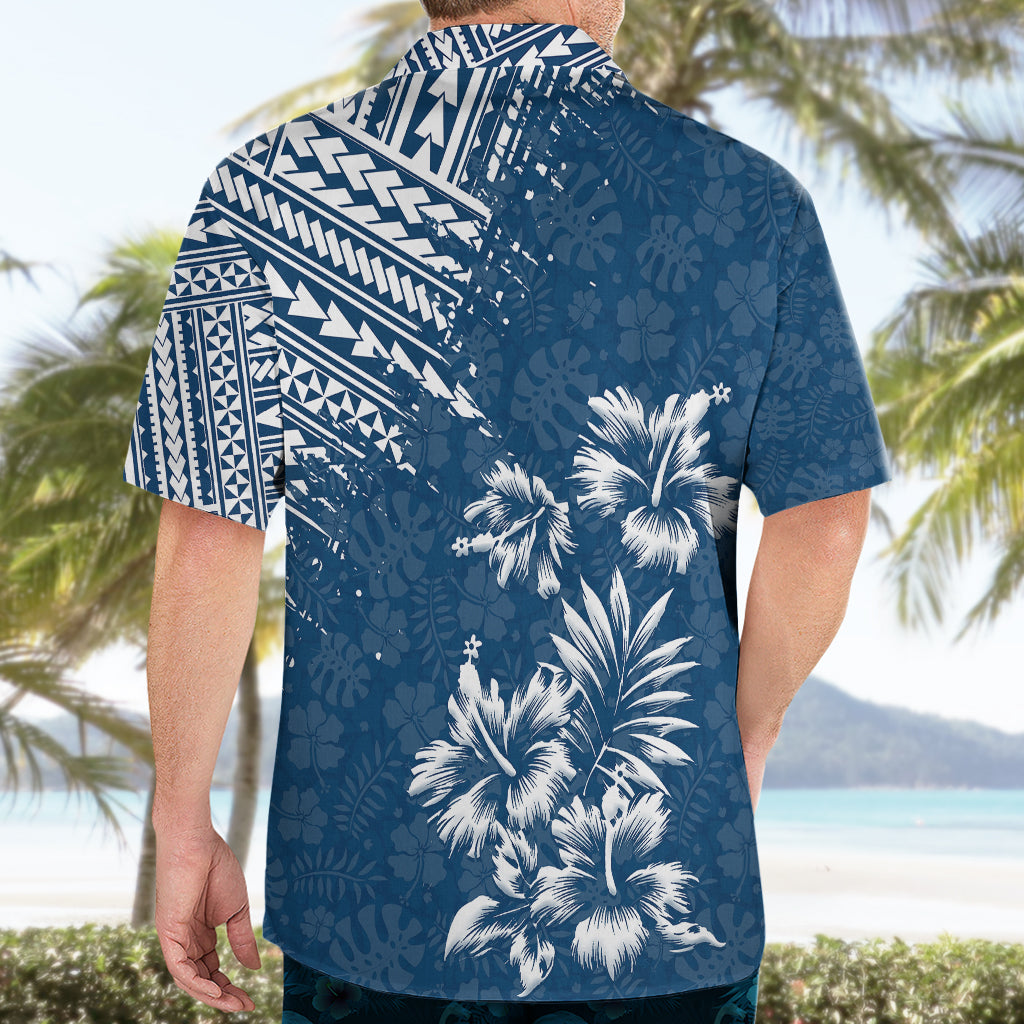 Hawaii Summer Hawaiian Shirt Mix Polynesian Dark Blue LT6 - Polynesian Pride