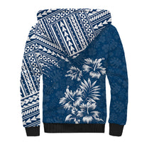 Hawaii Summer Sherpa Hoodie Mix Polynesian Dark Blue LT6 - Polynesian Pride