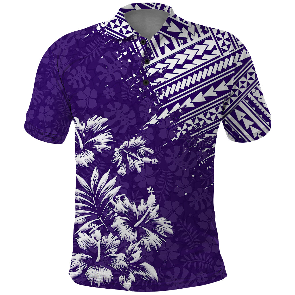 Hawaii Summer Polo Shirt Mix Polynesian Purple LT6 Purple - Polynesian Pride