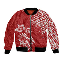 Hawaii Summer Bomber Jacket Mix Polynesian Red LT6 Unisex Red - Polynesian Pride