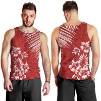 Hawaii Summer Men Tank Top Mix Polynesian Red LT6 - Polynesian Pride