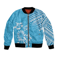 Hawaii Summer Bomber Jacket Mix Polynesian Light Blue LT6 Unisex Blue - Polynesian Pride