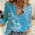 Hawaii Summer Women Casual Shirt Mix Polynesian Light Blue LT6 Female Blue - Polynesian Pride