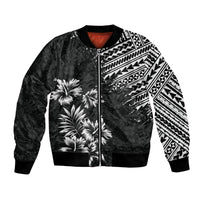 Hawaii Summer Bomber Jacket Mix Polynesian Black LT6 Unisex Black - Polynesian Pride