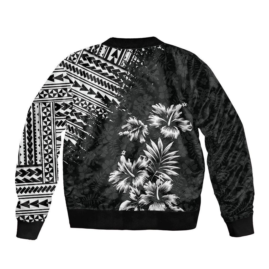Hawaii Summer Bomber Jacket Mix Polynesian Black LT6 - Polynesian Pride
