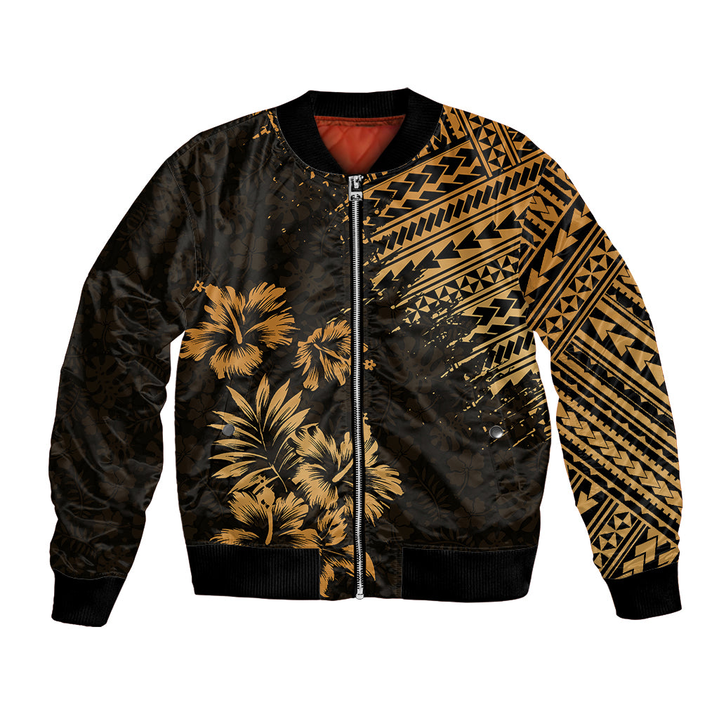 Hawaii Summer Bomber Jacket Mix Polynesian Gold LT6 Unisex Gold - Polynesian Pride